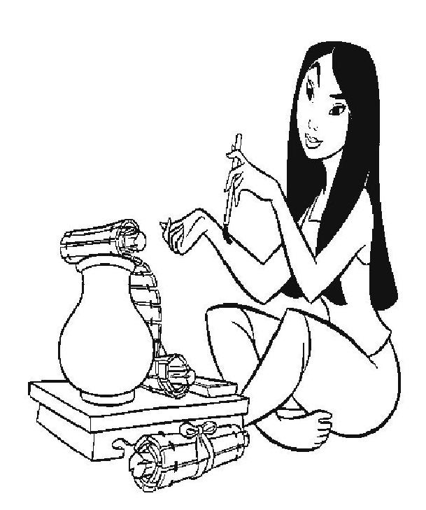 coloriage mulan ecrit